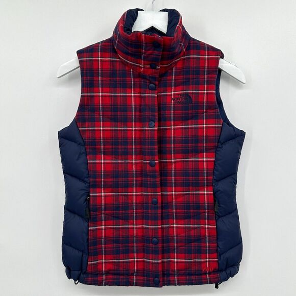 The North Face Jackets & Blazers - The North Face 700 Down Puffer Vest Jacket Womens Size XS Red Blue Zip Pockets‎